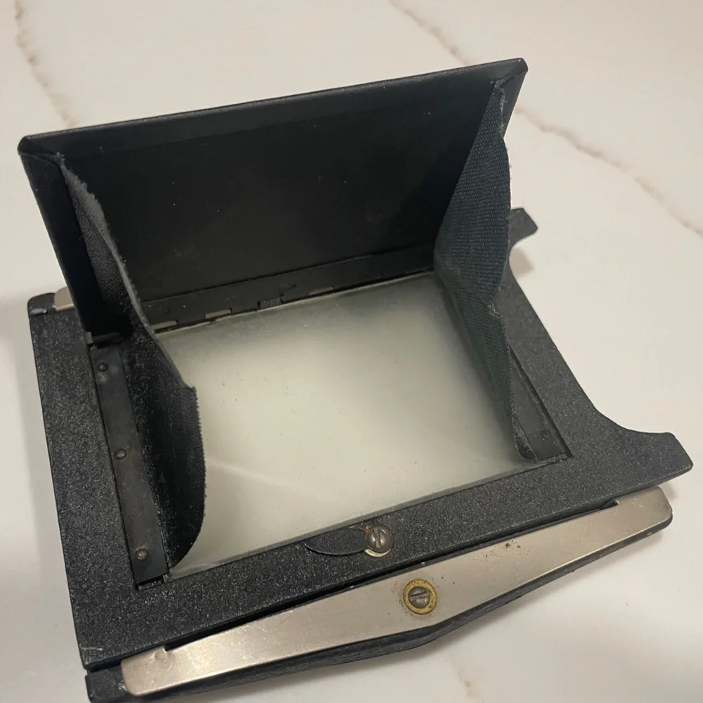 Mico Springback Adapter with Hood and Ground Glass for Folding Cameras
